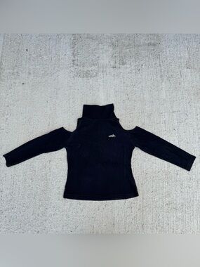Easyriders Girls Black Turkle Neck Top Open Shoulders Long Sleeve Age 6-7 Sz. M